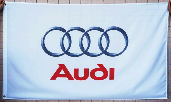 Audi White Flag 3X5 Ft Polyester Banner USA 90x150cm