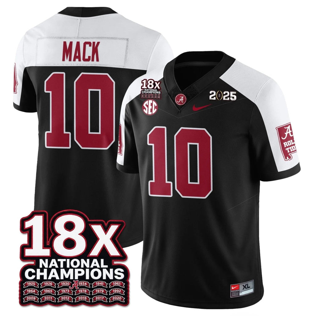 Austin Mack Jersey #10 Alabama Crimson 18x-Time National Champions Stitched