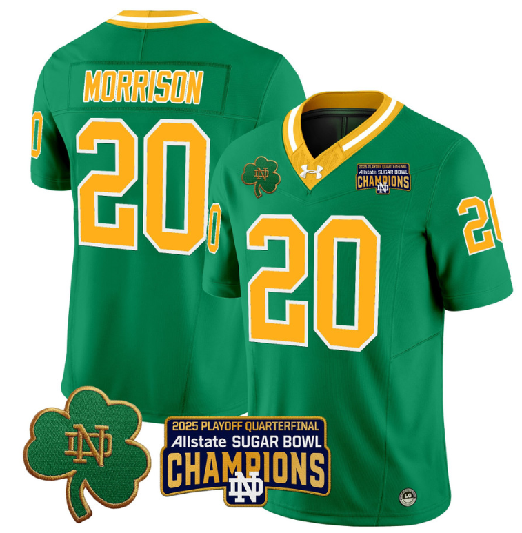 Benjamin Morrison Jersey #20 Notre Dame 2025 Sugar Bowl Champions Throwback