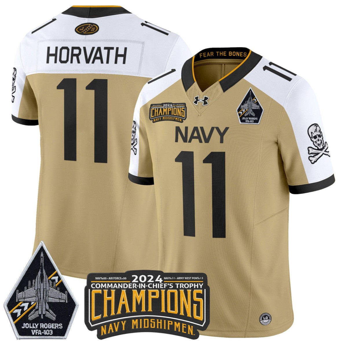 Blake Horvath Jersey 11 Navy Midshipmen Commander-in-chief's Trophy Navy Alternate