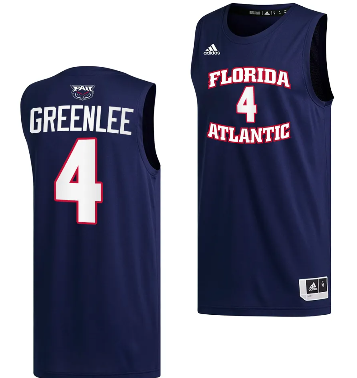 Bryan Greenlee Jersey #4 FAU Owls College Basketball Replica Navy