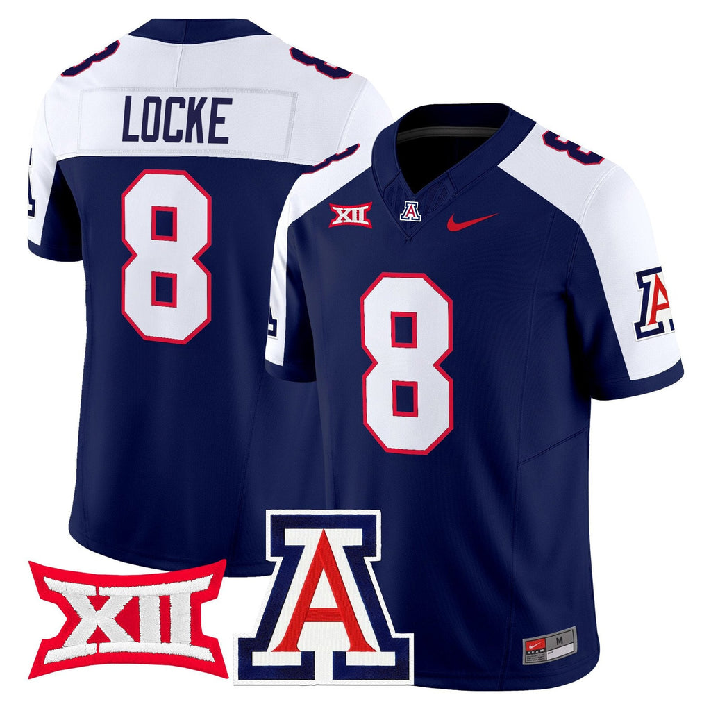 Braedyn Locke Jersey #8 Arizona Wildcats 2025 Limited Stitched Navy Alternate