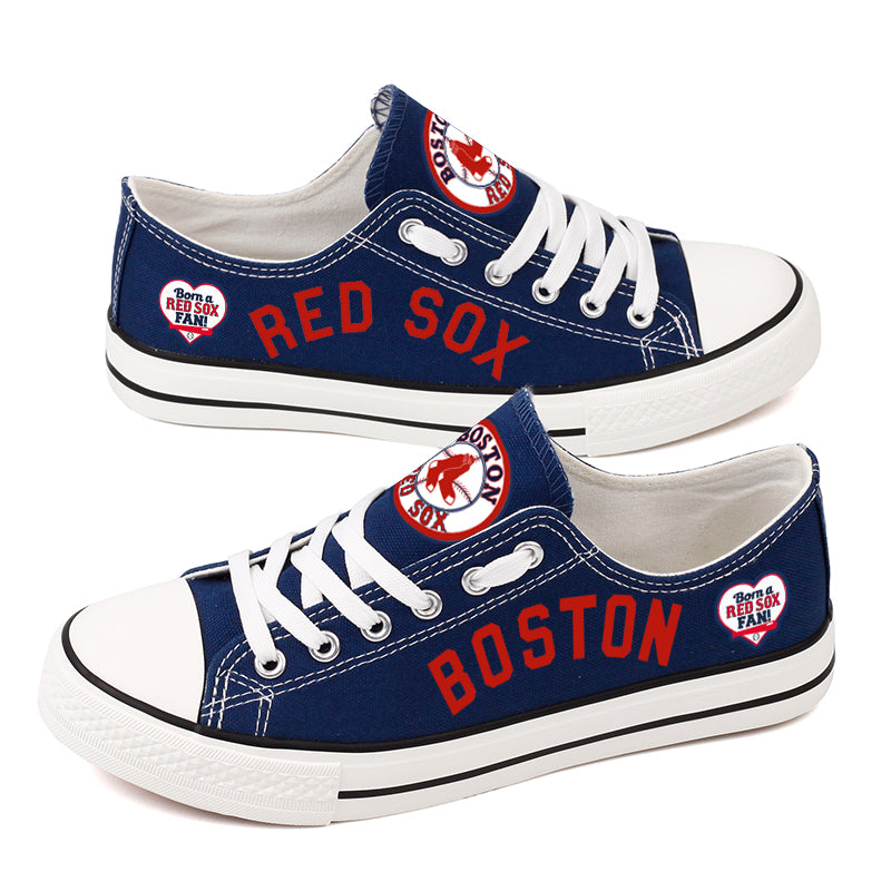 Boston Red Sox Limited Print MLB Baseball Fans Low Top Canvas Shoes Sport Sneakers T-DAC166L