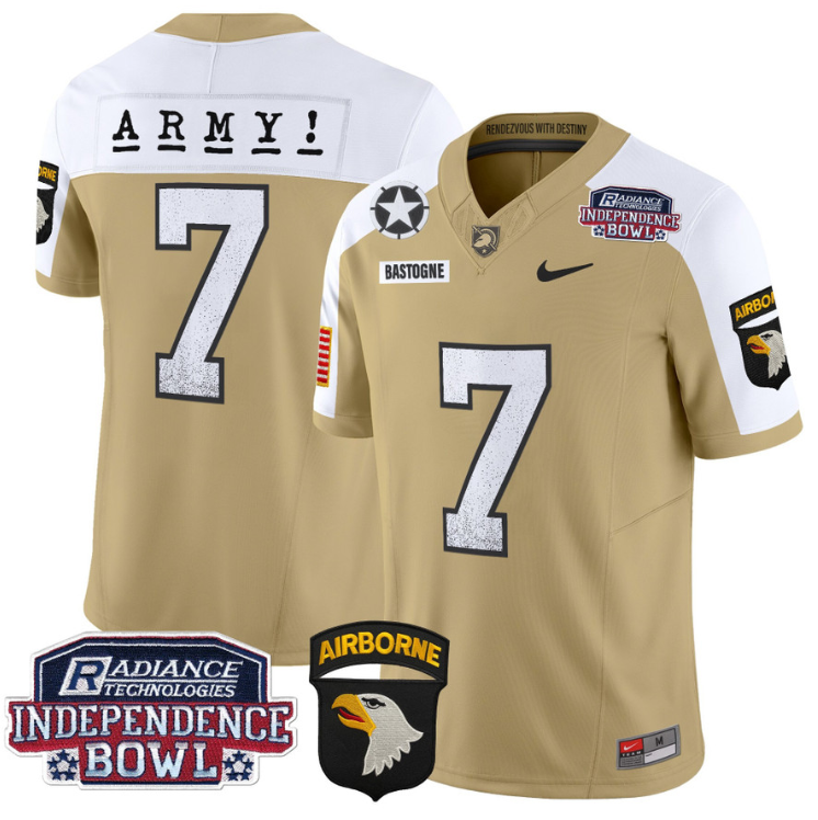 Bastogne Jersey #7 Army Black Knights Independence Bowl Patch Tan Alternate