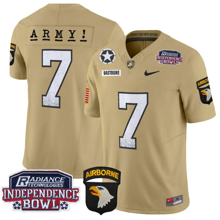 Bastogne Jersey #7 Army Black Knights Independence Bowl Patch Tan