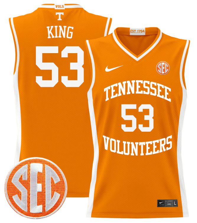 Bernard King Jersey #53 Tennessee Vols 2024 Lightweight Basketball Orange