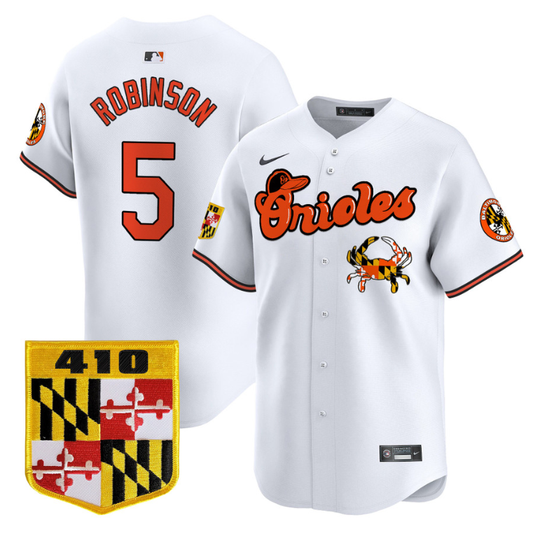 Brooks Robinson Jersey #5 Baltimore Orioles 410 & Chesapeake Crab Patch Limited Stitched White