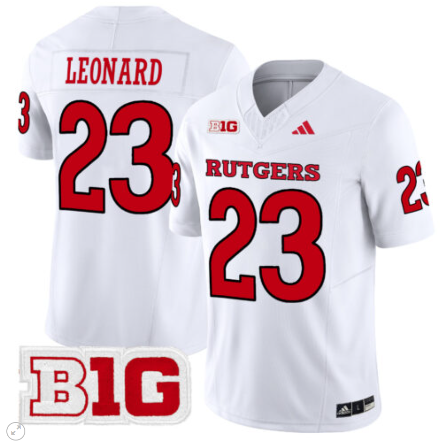 Brian Leonard Jersey #23 Rutgers Scarlet Knights Vapor Limited Football White