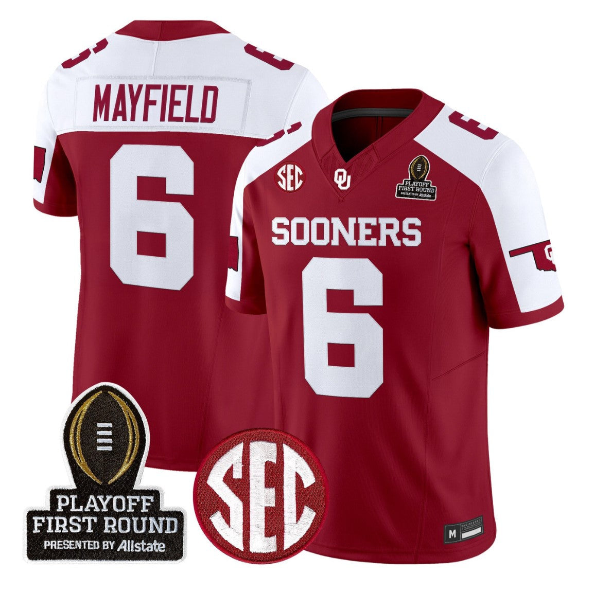 Baker Mayfield Jersey #6 Oklahoma Sooners 2025 Playoff First Round Stitched