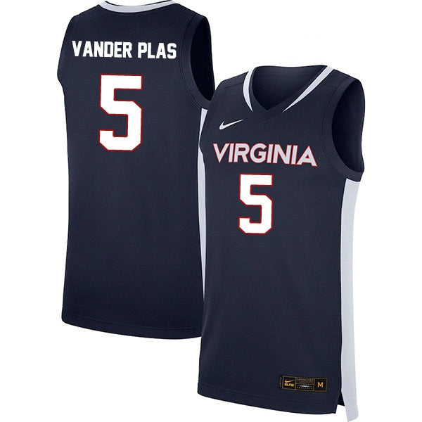 Ben Vander Plas Jersey #5 Virginia Cavaliers College Basketball Stitched Navy