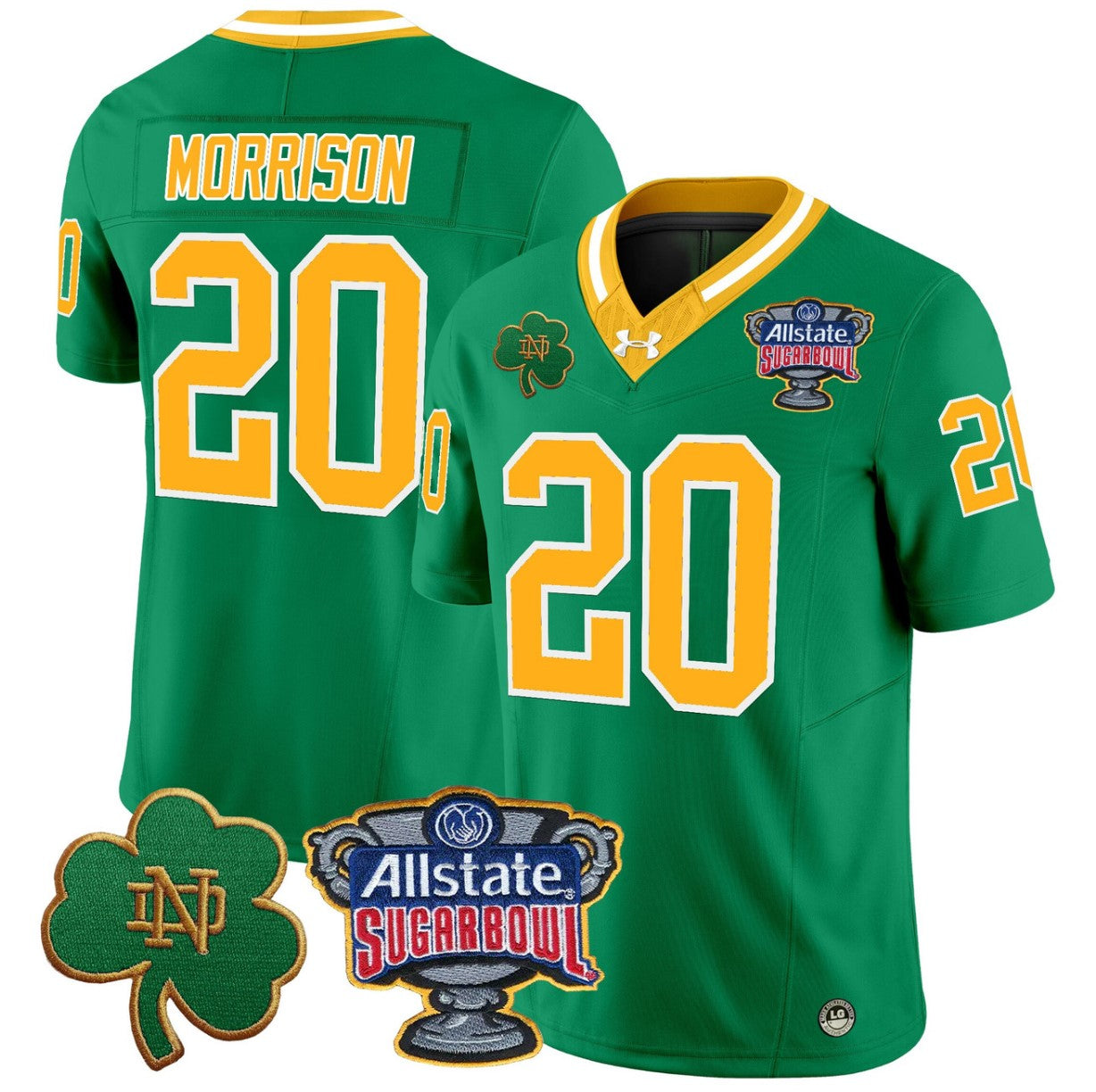 Benjamin Morrison Jersey #20 Notre Dame 2024 Sugar Bowl Patch V2 Throwback