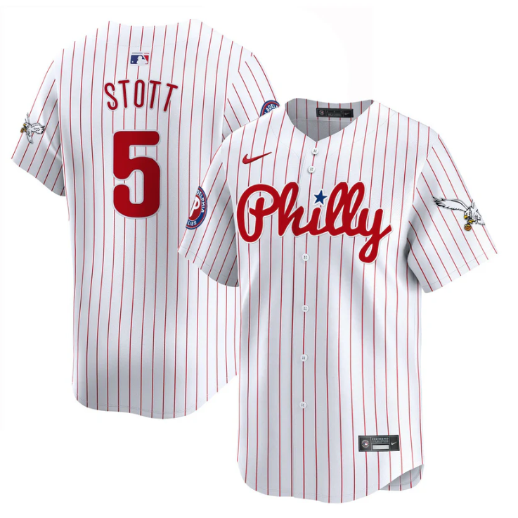 Bryson Stott Jersey #5 Phillies and Eagles Vapor Premier Limited Stitched Pinstripe