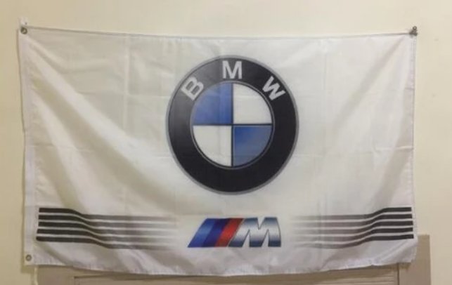 BMW Car Flag White 3X5 Ft Polyester Banner USA 90x150cm