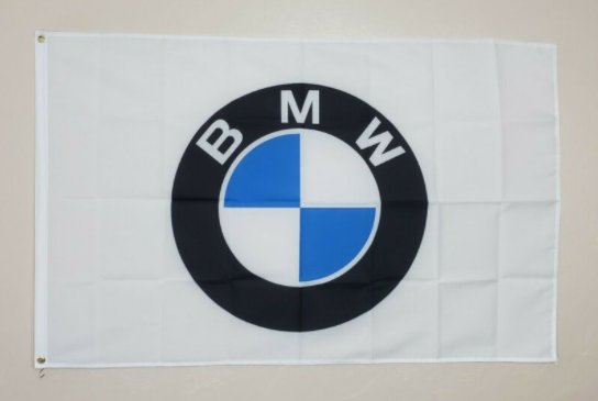 BMW M Series Car Racing White Flag 3X5 Ft Polyester Banner USA 90x150cm