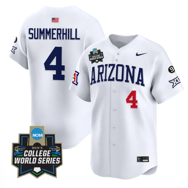 Brendan Summerhill Jersey #4 Arizona Wildcats 2025 World Series Stitched White