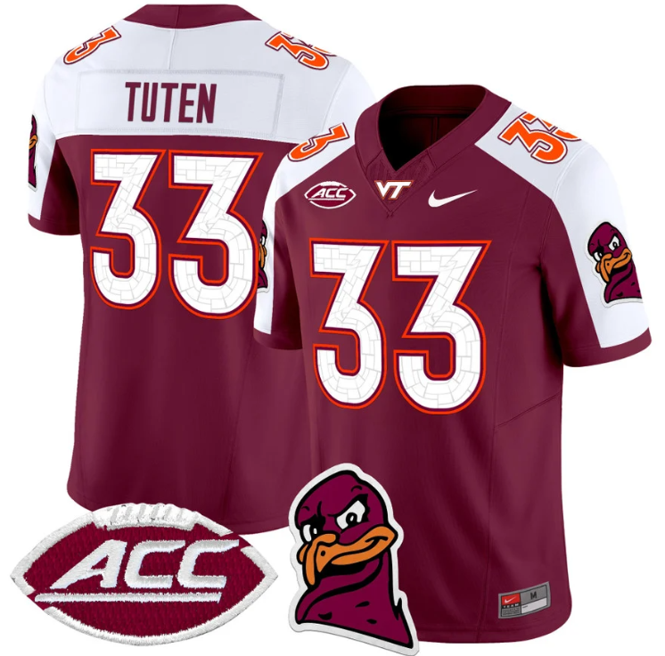 Bhayshul Tuten Jersey #33 Virginia Tech Hokies Vapor Limited College Football Maroon Alternate