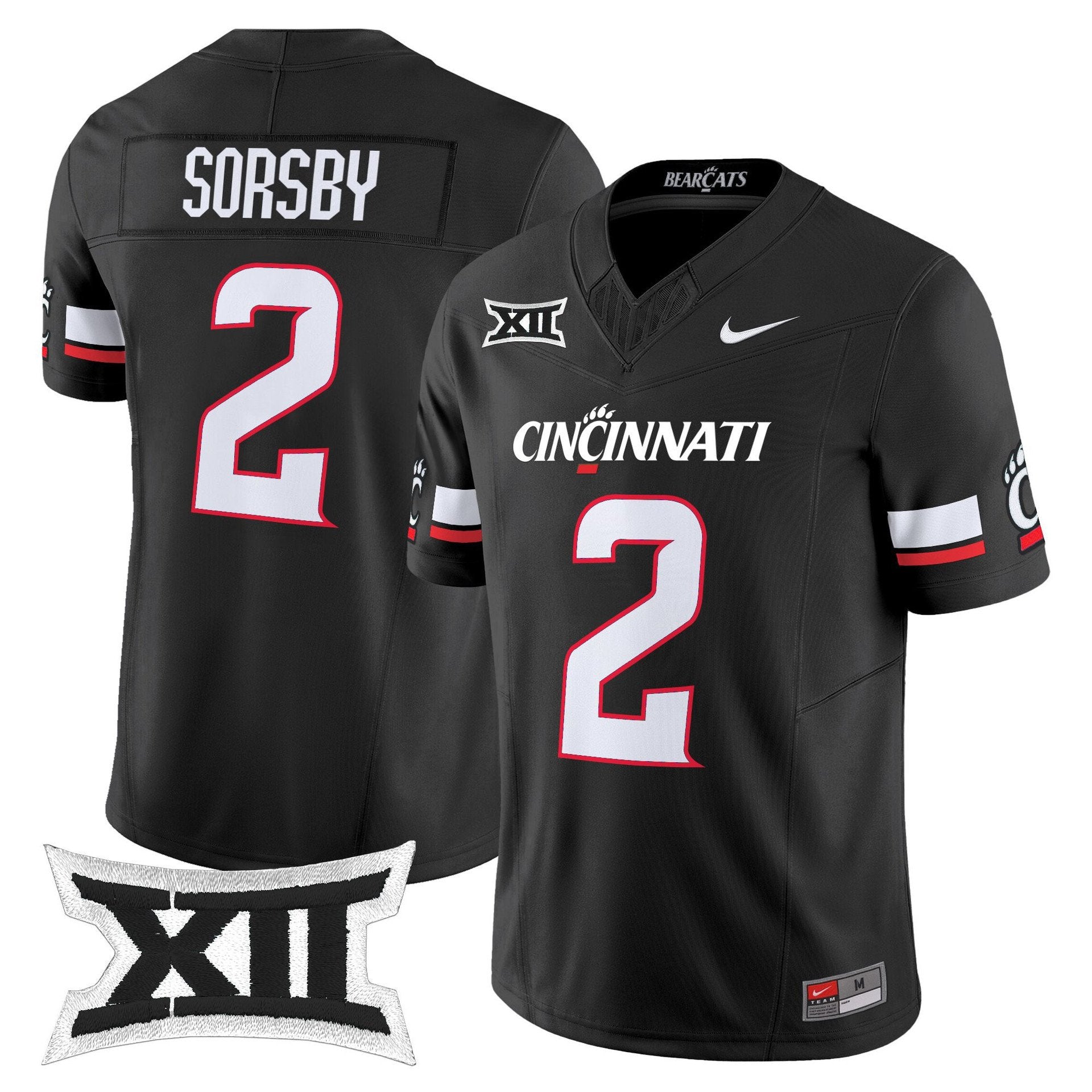 Brendan Sorsby Jersey #2 Cincinnati Bearcats 2025 Vapor Limited Stitched Black