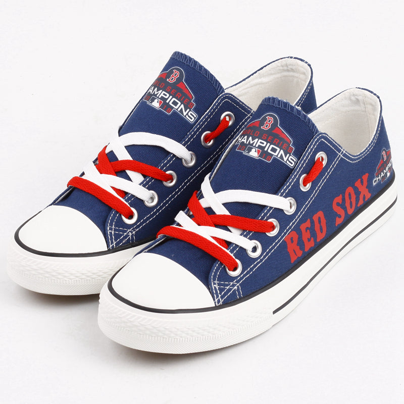 Boston Red Sox Limited Print MLB Baseball Fans Low Top Canvas Shoes Sport Sneakers T-DAC137L