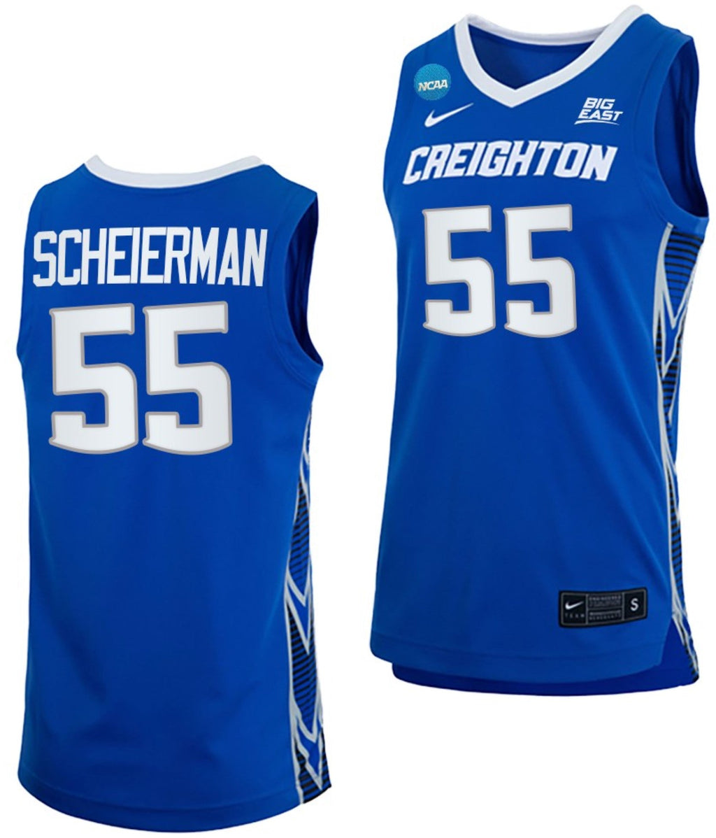 Baylor Scheierman Jersey Creighton Bluejays College Basketball 2023 NCAA March Madness Blue #55