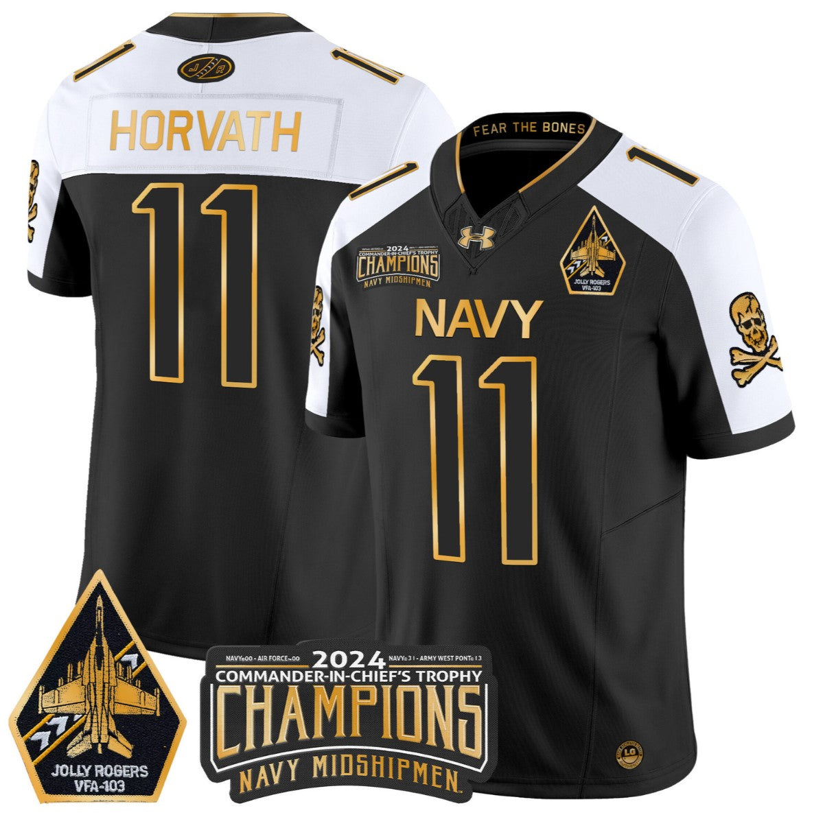 Blake Horvath Jersey #11 Navy Midshipmen Commander-in-chief's Trophy Alternate