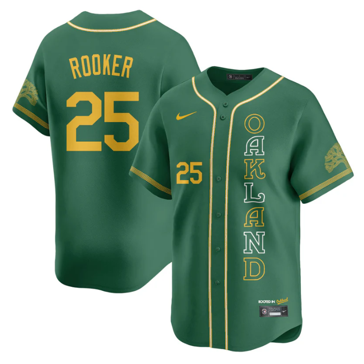 Brent Rooker Jersey #25 Oakland Athletics City Connect Concept Stitched White Gold