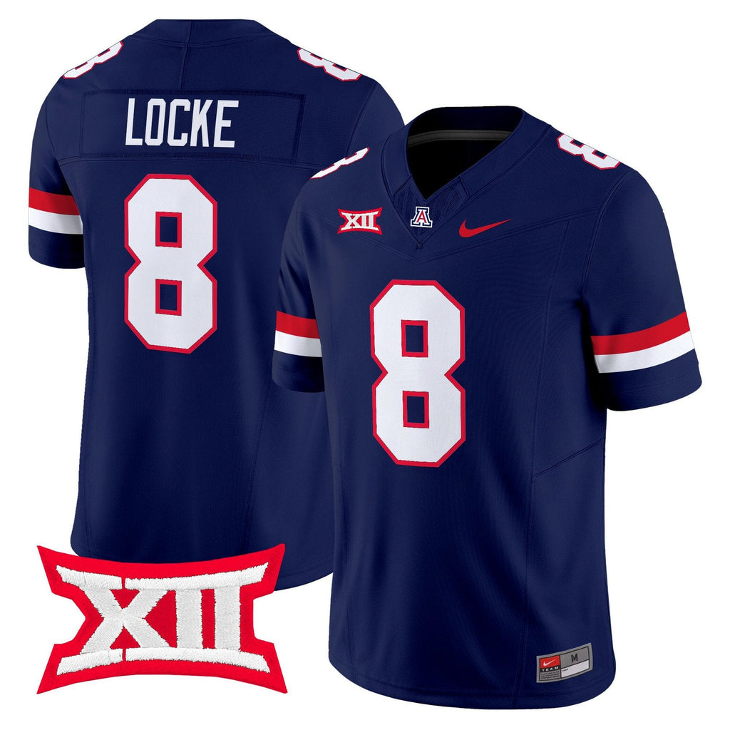Braedyn Locke Jersey #8 Arizona Wildcats 2025 Vapor Limited Stitched Navy