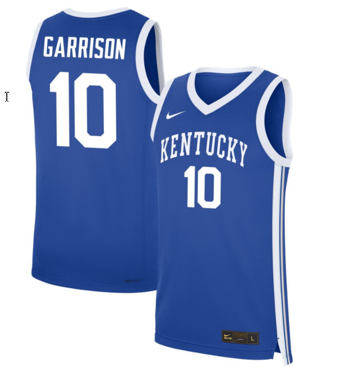 Brandon Garrison Jersey #10 Kentucky Wildcats NIL Basketball Royal