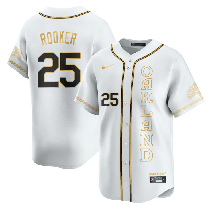 Brent Rooker Jersey #25 Oakland Athletics City Connect Concept Stitched White Gold