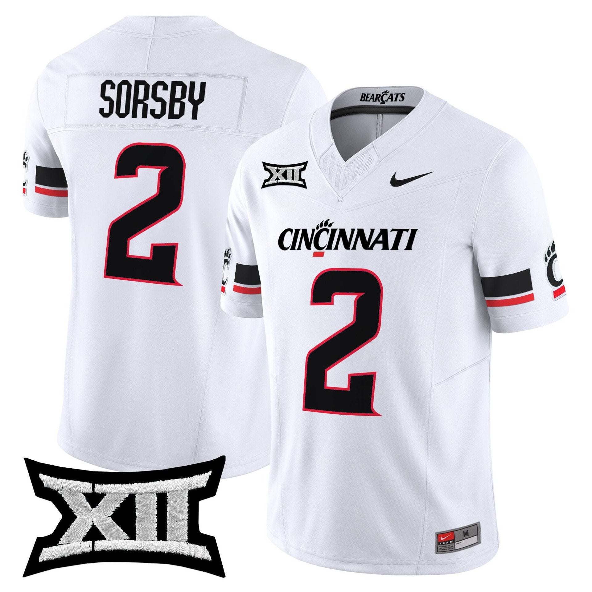 Brendan Sorsby Jersey #2 Cincinnati Bearcats 2025 Vapor Limited Stitched White