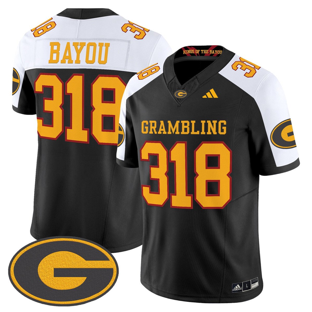 Bayou Jersey #318 Grambling Tigers 2025 Vapor Limited Stitched Black Alter