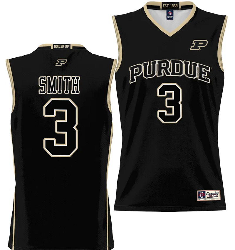 Braden Smith Jersey #3 Purdue Boilermakers NIL College Basketball Lightweight Black