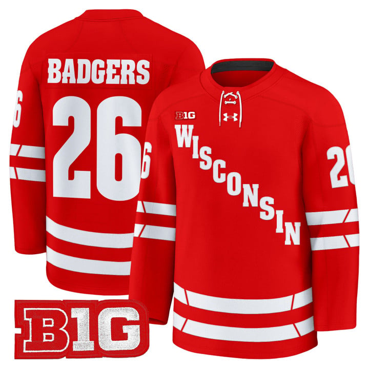 Badgers Jersey #26 Wisconsin Badgers 2025-26 Premium Stitched