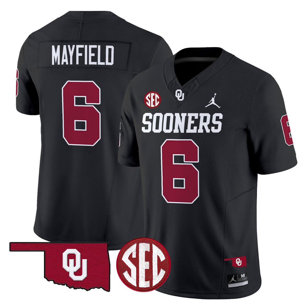 Baker Mayfield Jersey #6 Oklahoma Sooners 2025 Limited Stitched Crimson
