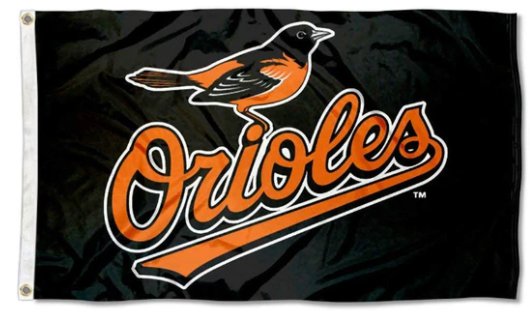 Baltimore Orioles Black flag 3X5Ft Banner USA Polyester with Brass Grommets