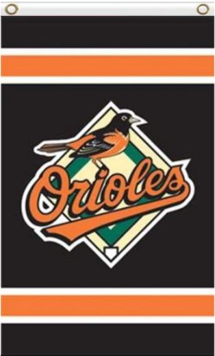 Baltimore Orioles Logo flag 3X5Ft Banner USA Polyester with Brass Grommets - 8