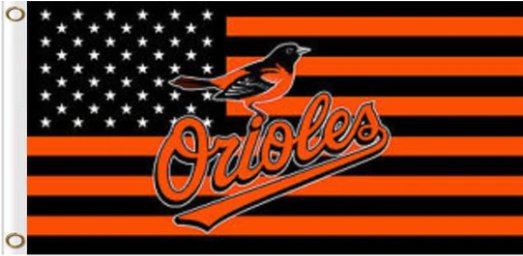 Baltimore Orioles Star Stripes flag 3X5Ft Banner USA Polyester with Brass Grommets - 10