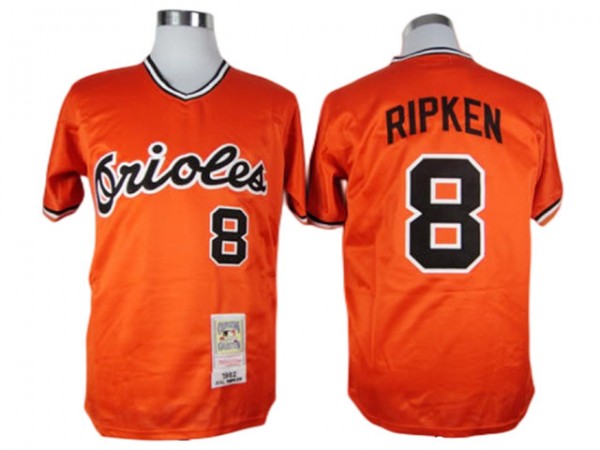 Baltimore Orioles #8 Cal Ripken Orange Limited Jersey