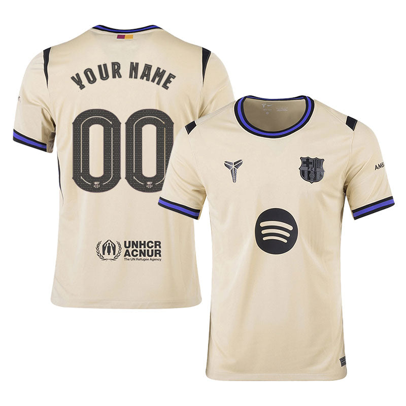 Barcelona 2025-26 Away Customize Jersey – Cream