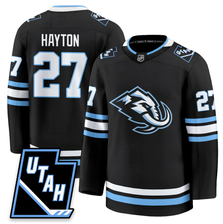 Barrett Hayton Jersey #27 Utah Hockey Mammoth 2025 Limited All Stitched Black