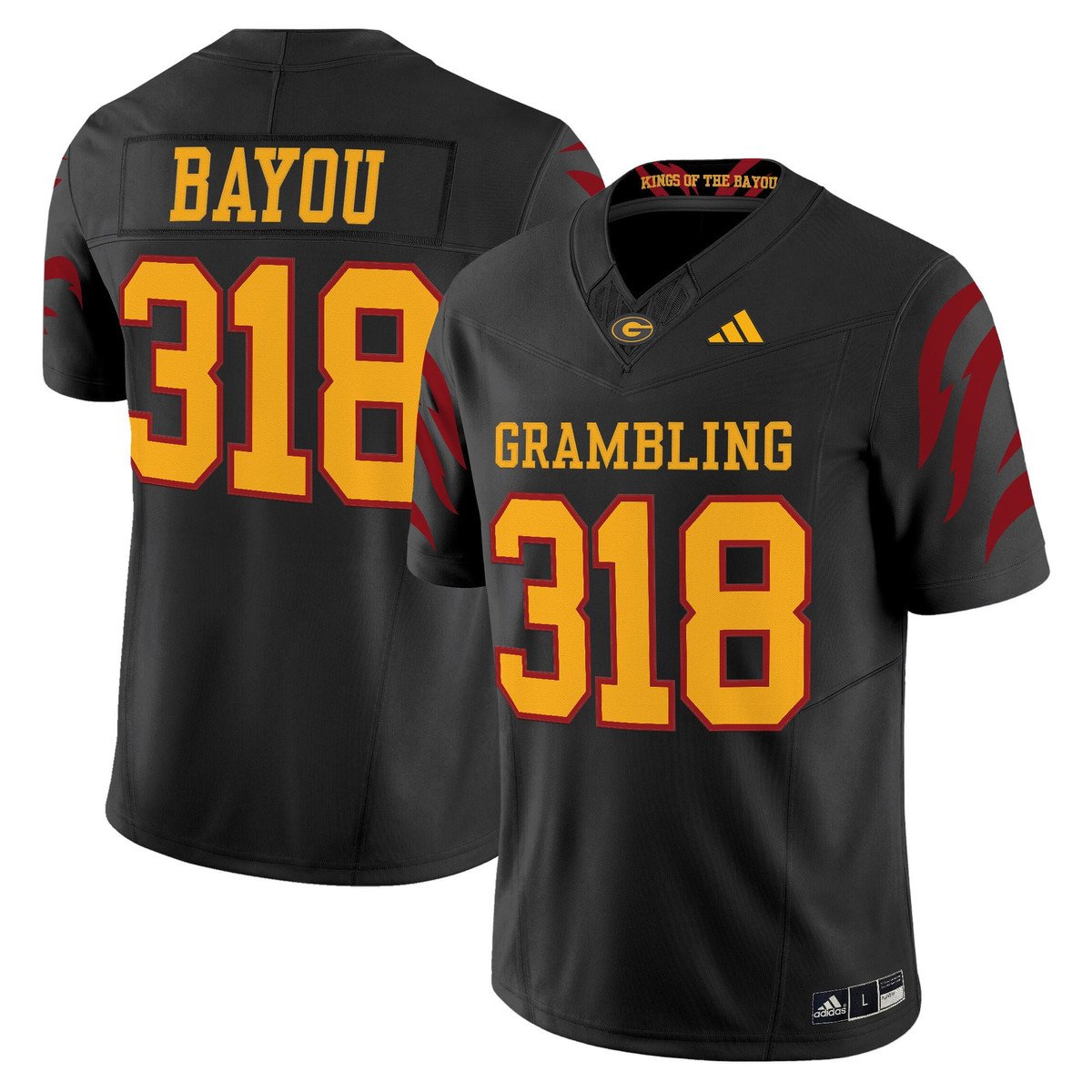 Bayou Jersey #318 Grambling Tigers 2025 Vapor Limited Stitched Black