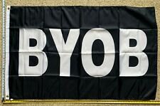 Beer Flag BYOB Black Bring Own Busch Bud Twisted Claw Sign Poster 3x5
