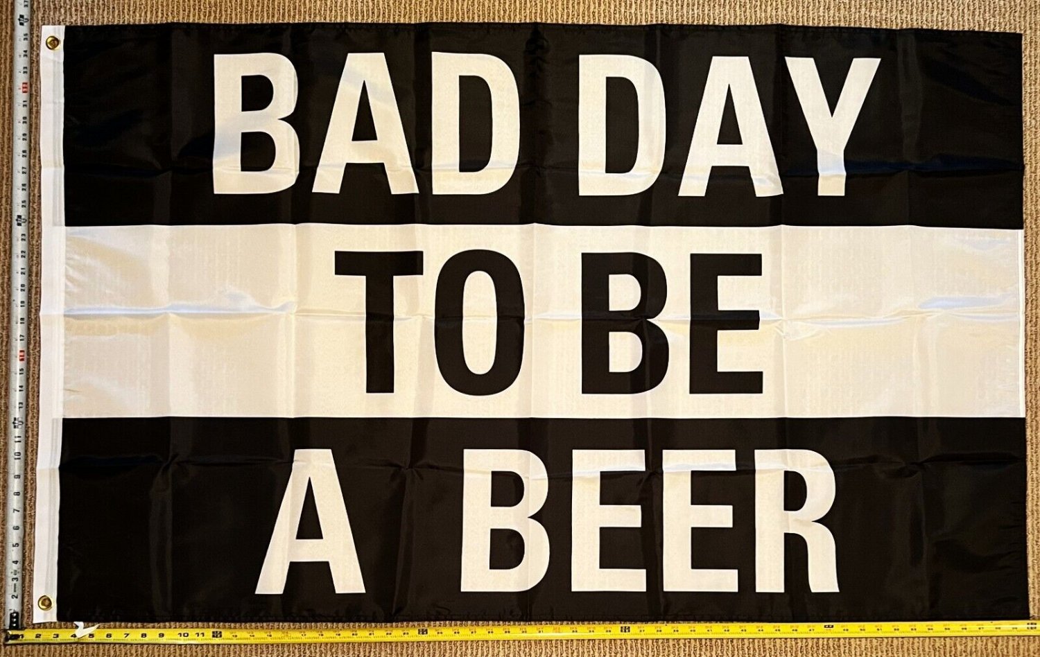Beer Flag Bad Day To Be Beer Black White Busch Twisted USA Sign Poster 3x5'