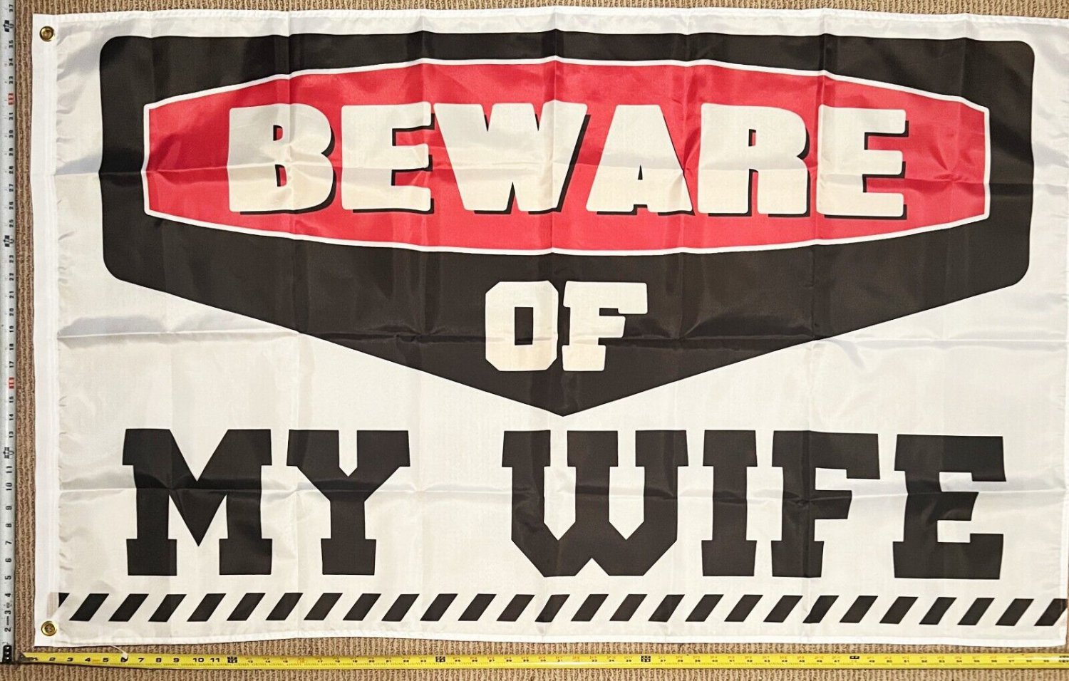 Beer Flag Beware Of Wife Cave College Dorm Banner Sign USA 3x5'