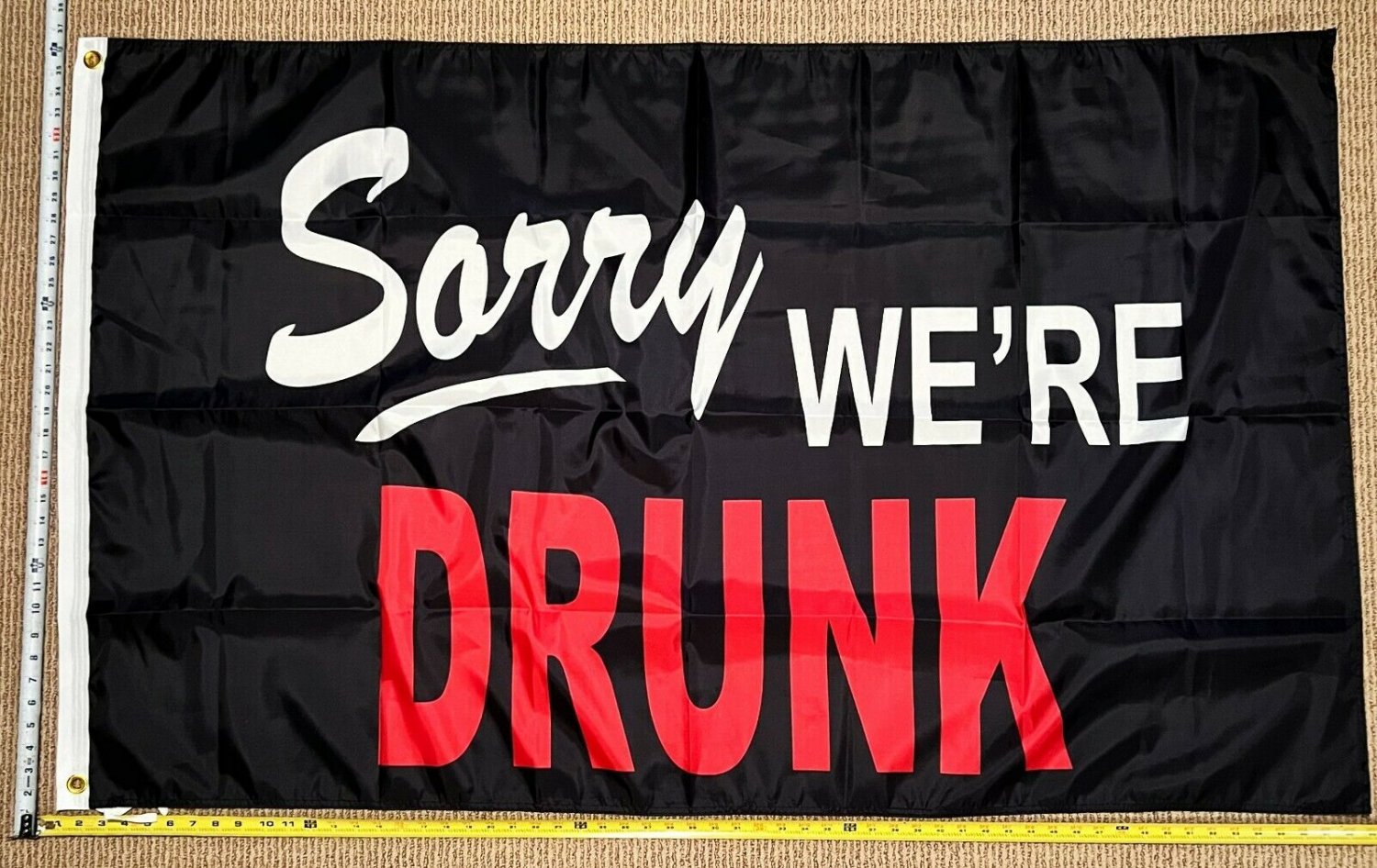 Beer Flag Sorry We're Drunk Fun Cool Party Busch Bud Sign Sign 3x5ft