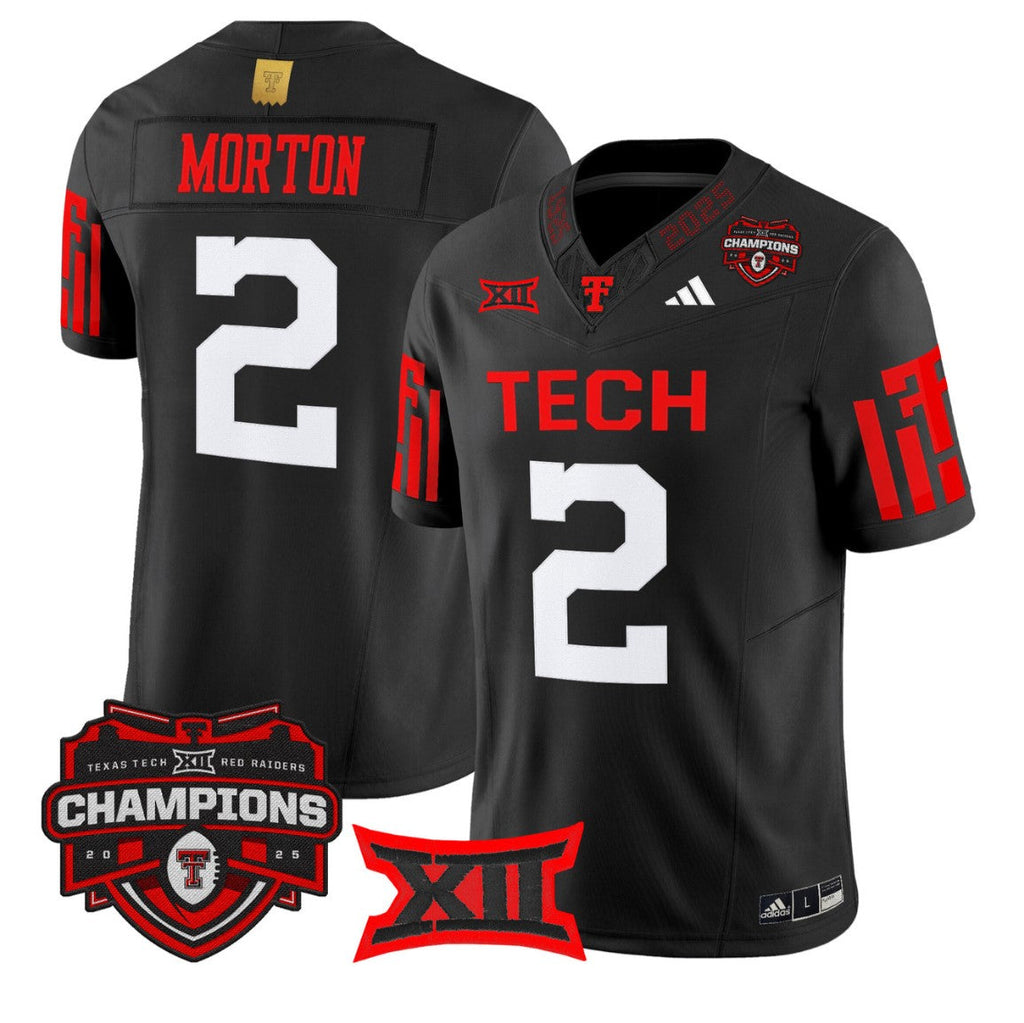 Behren Morton Jersey #2 Texas Tech 2025 Big 12 Champions Stitched