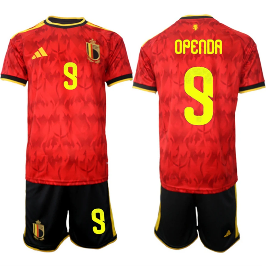 Belgium National Team #9 Loïs Openda Red 2026 World Cup Home Soccer Jersey Suit