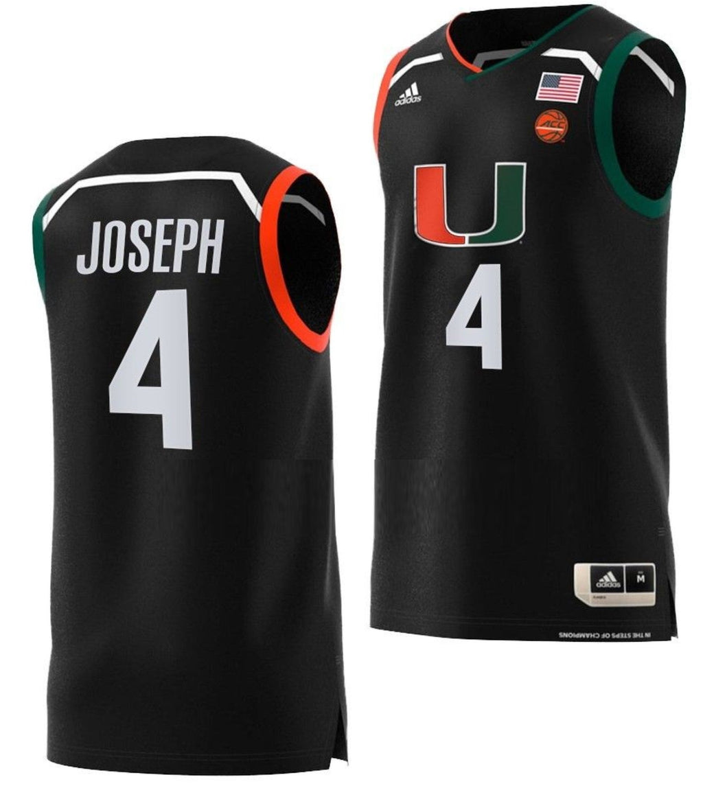 Bensley Joseph Jersey Miami Hurricanes College Basketball Swingman Black #4