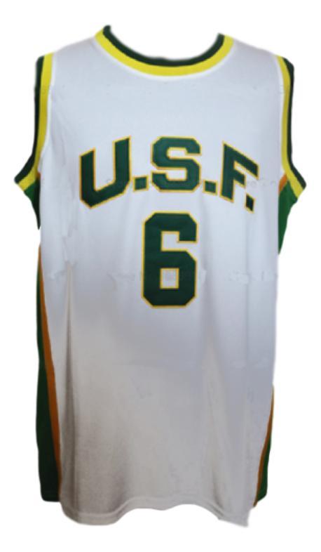 Bill Russell Jersey #6 College Basketball Sewn White