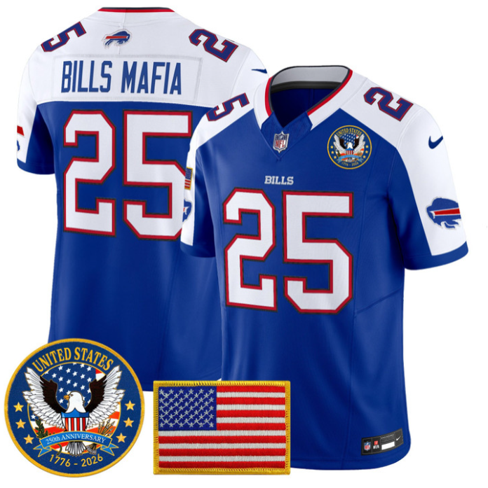 Bills Mafia Jersey #25 Bills United States 250th Anniversary Stitched