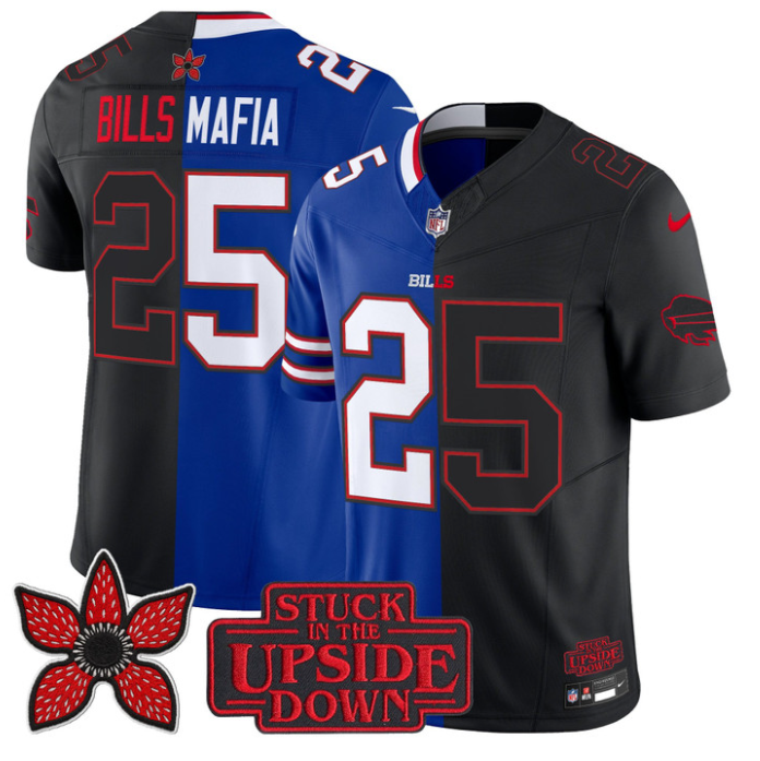 Bills Mafia Jersey #25 Upside Down Edition Vapor Limited Stitched